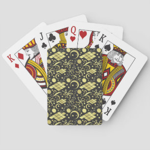 Bohemian Gold Diamonds and Swirls Pattern Playing Cards