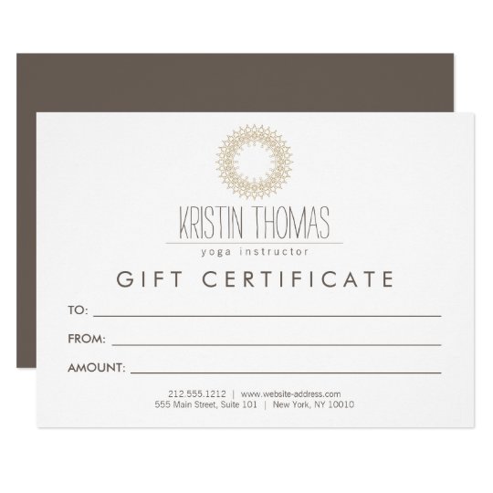 Bohemian Gold Sun Mandala Gift Certificate Card