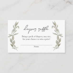 Bohemian Greenery Baby Shower Diaper Raffle Insert