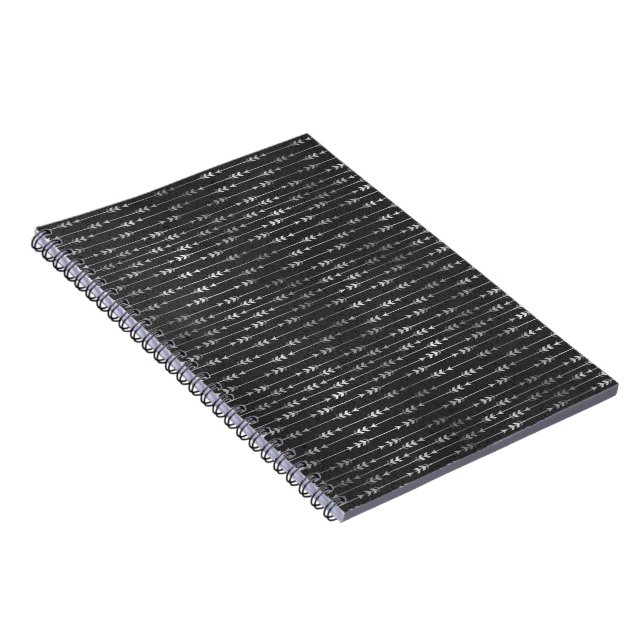 Bohemian Grey Arrow Stripe Abstract Style Notebook (Right Side)