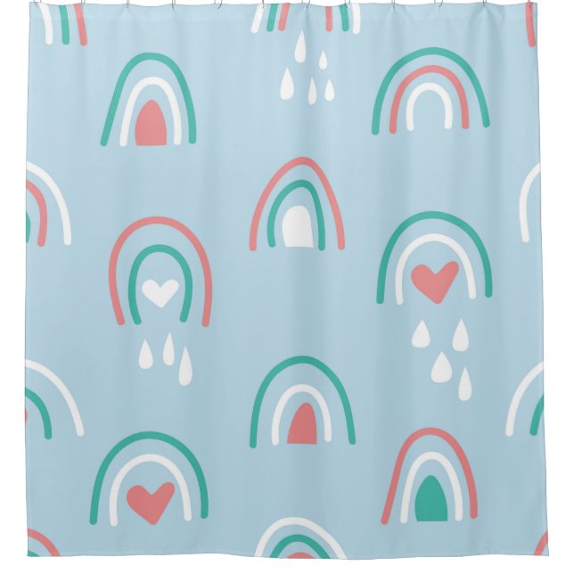 Bohemian hand drawn seamless pattern with rainbow  (Front)