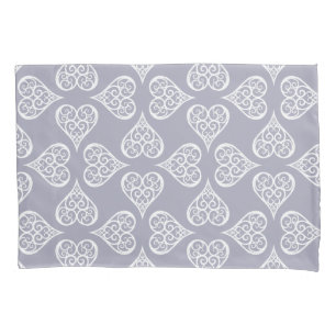 Bohemian hearts curly drawing precious swirls art pillowcase