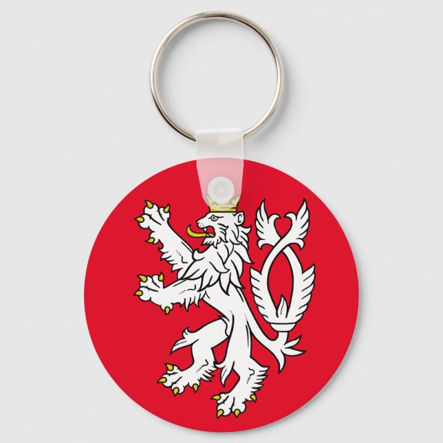 Bohemian heraldic lion keychain (Front)