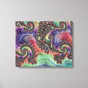 Bohemian Hippie Colourful Jewel Tone Fractal Art Canvas Print