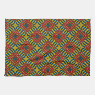 Bohemian Hippie Red Blue Yellow Cool Ethnic Tribal Kitchen Towel