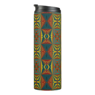 Bohemian Hippie Red Yellow Vintage Tribal Ethnic Thermal Tumbler