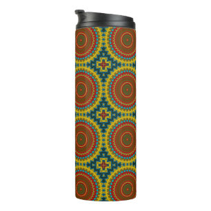 Bohemian Hippie Red Yellow Vintage Tribal Ethnic Thermal Tumbler