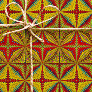  Bohemian Hippie Red Yellow Vintage Tribal Ethnic  Wrapping Paper