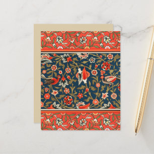 Bohemian Indo-Persian Floral Pattern Vintage Red