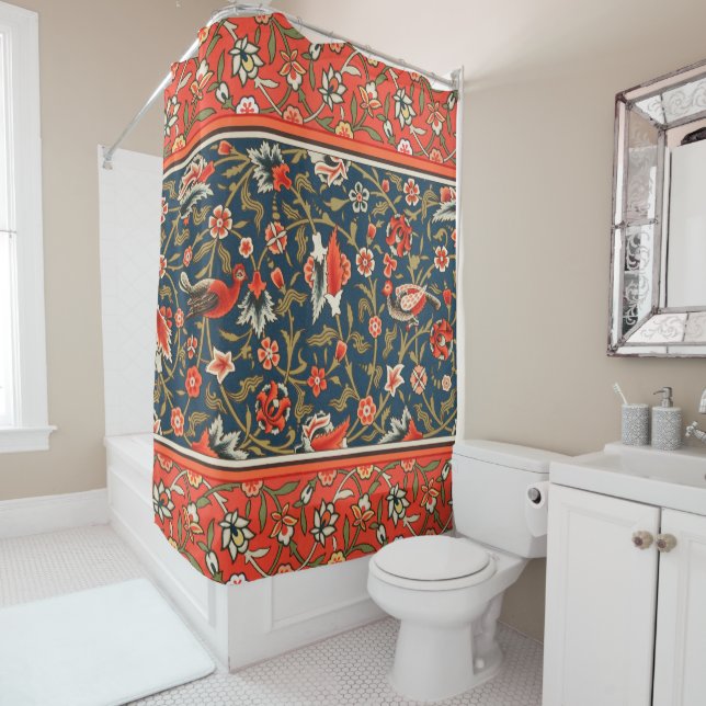 Bohemian Indo-Persian Floral Pattern Vintage Red  (In Situ)