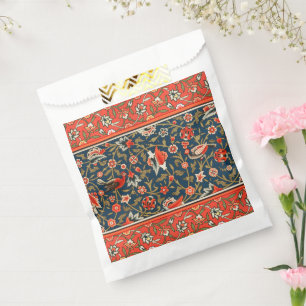 Bohemian Indo-Persian Floral Pattern Vintage Red Favour Bag