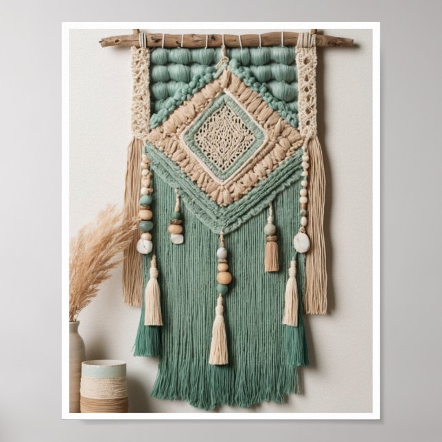 Bohemian-inspired wall hanging driftwood poster (Front)