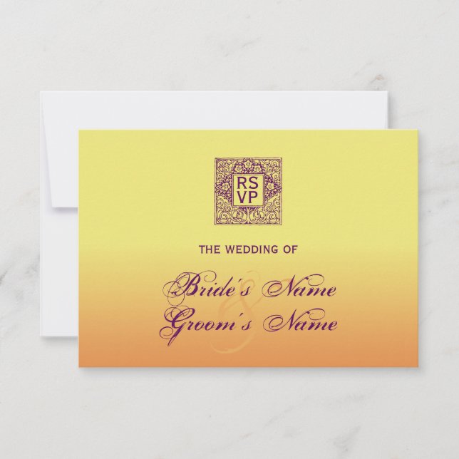 Bohemian Inspired Wedding RSVP Card (Front)