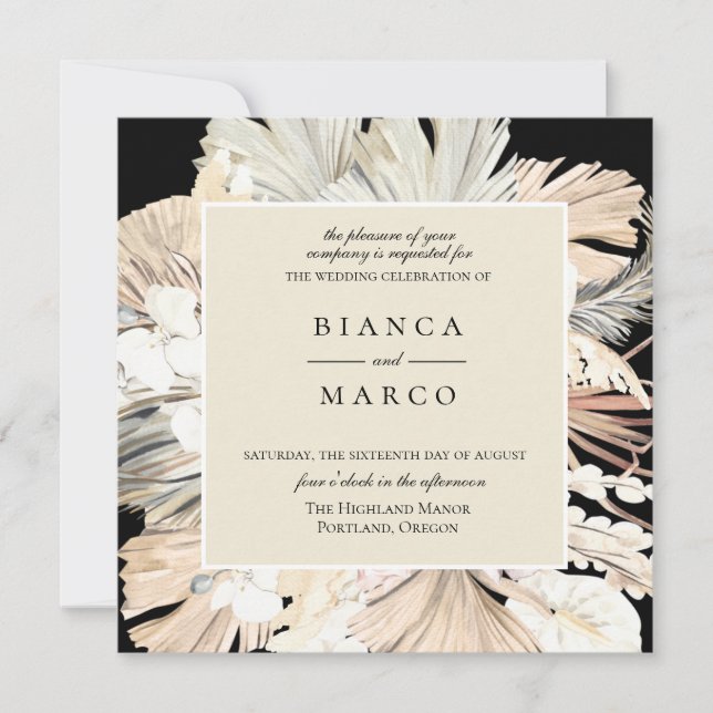 Bohemian Jungle Frame Wedding Invitation (Front)