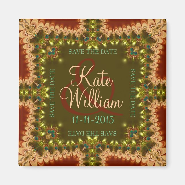 Bohemian Lace Save the Date Lace Magnet (Front)