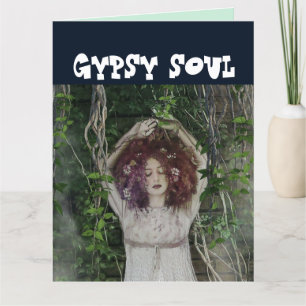 BOHEMIAN LADY GYPSY SOUL BIRTHDAY greeting CARD