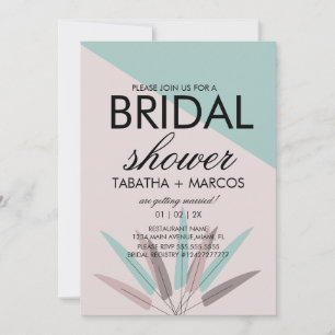 BOHEMIAN Leaf Tribal BRIDAL Shower  Invitation
