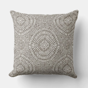 Bohemian light taupe pattern throw pillow