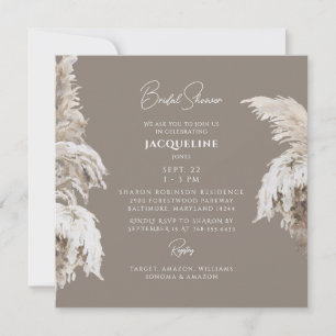 Bohemian Lush Boho Neutral Square Bridal Shower Invitation