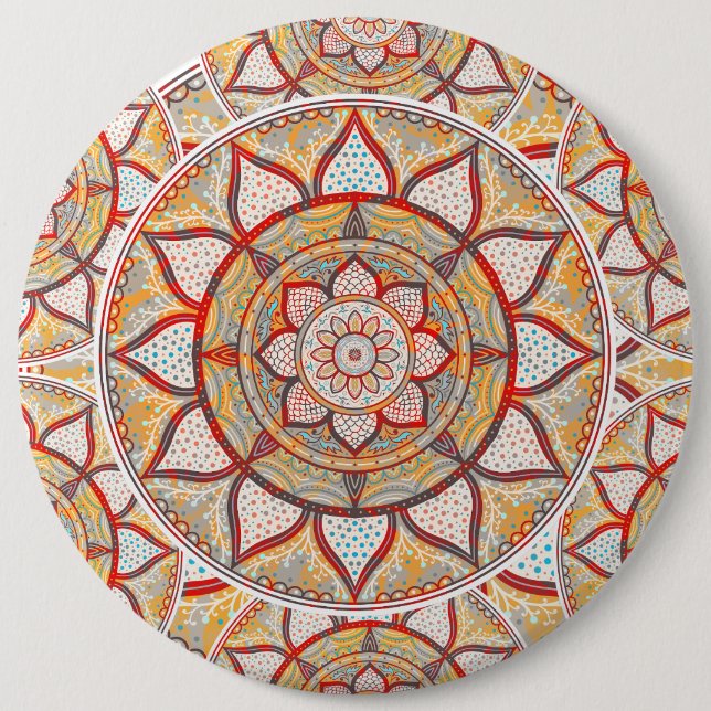 Bohemian Mandala 6 Inch Round Button (Front)