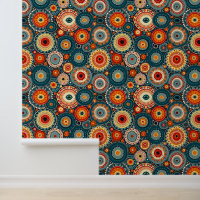 Bohemian Mandala Circles | Retro Folk Art Pattern