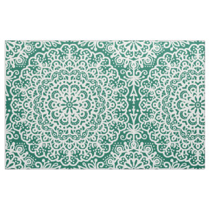 Bohemian Mandala Lace Emerald Green Jewel Tone Fabric