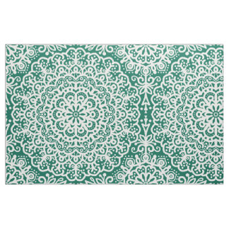 Bohemian Mandala Lace Emerald Green Jewel Tone Fabric