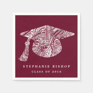 Bohemian Mandala Pattern Graduation Hat Napkin