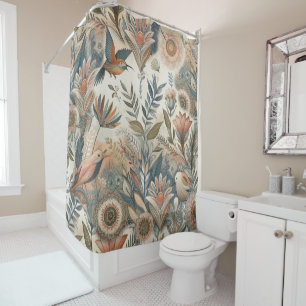 Bohemian mix of teal, magenta,purple flowers