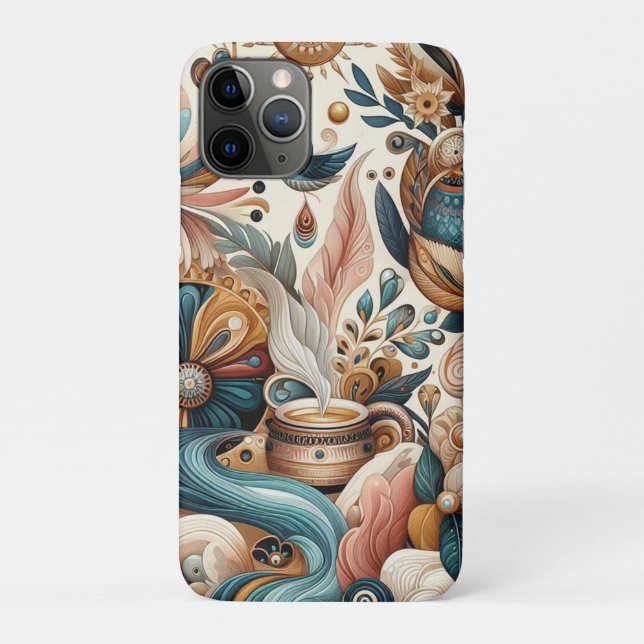 Bohemian mix of teal, magenta,purple flowers Case-Mate iPhone case (Back)