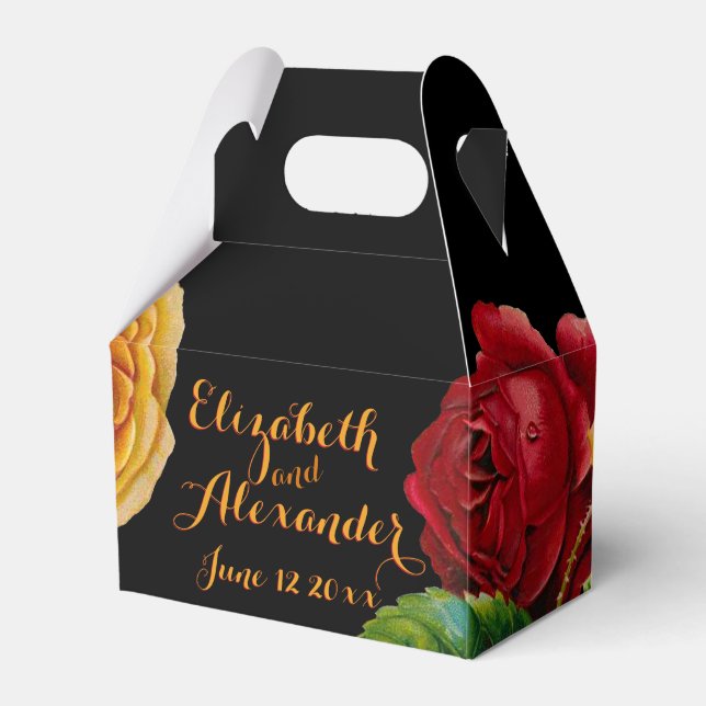 Bohemian Modern Design Wedding Favor Box (Front Side)