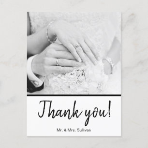 Bohemian Modern Photograph White Thank you Postcard