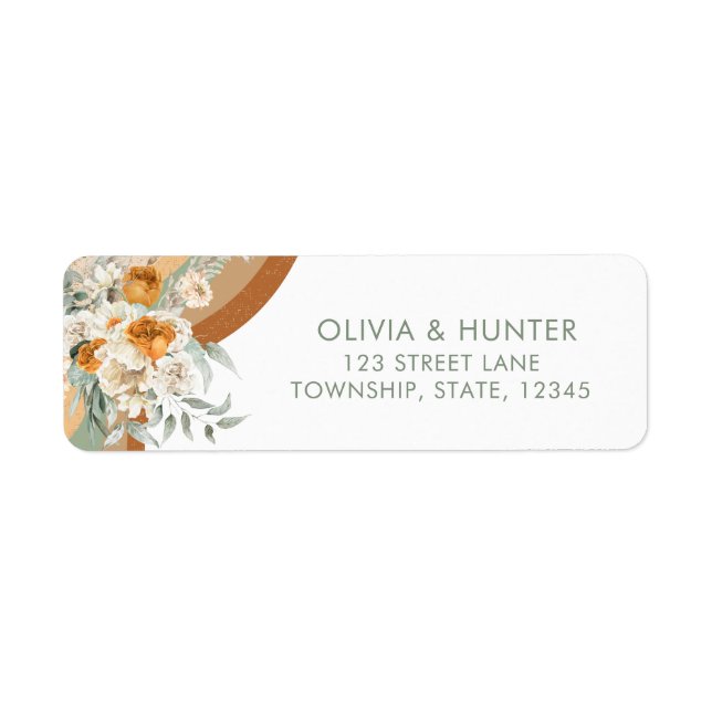 Bohemian Modern Terracotta Wedding Return address  (Front)