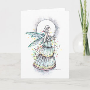 Bohemian Moon Fairy Fantasy Art Illustration Blank Card
