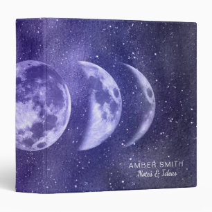 Bohemian Moon Phases Space Pattern Binder