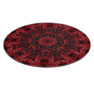 bohemian moroccan maroon burgundy mandala cutting board