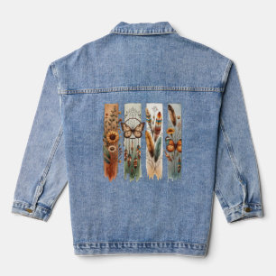 Bohemian Nature Art Panel Denim Jacket