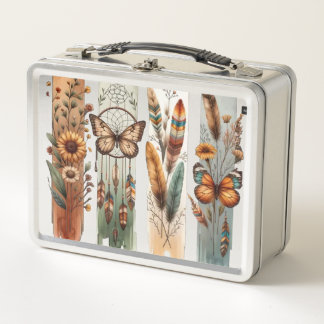Bohemian Nature Art Panel Metal Lunch Box