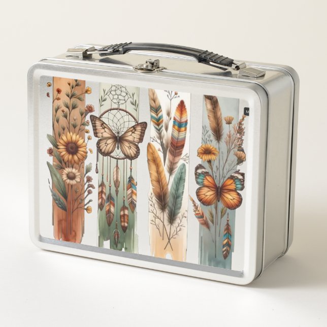 Bohemian Nature Art Panel Metal Lunch Box (Front)