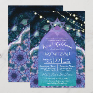 Bohemian Nights w/ Star of David Blue Purple Invitation