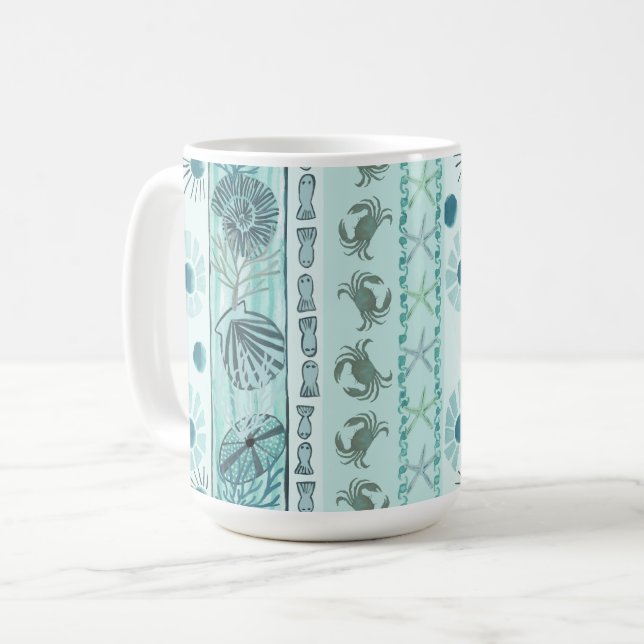 Bohemian Ocean Life Tapestry Coffee Mug (Front Left)