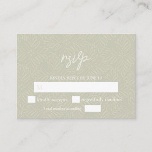 Bohemian Olive Green Modern Minimalist Enclosure Card