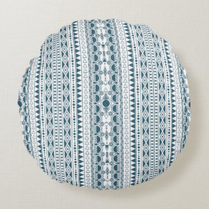 Bohemian Ornament 30122020 Blau Round Pillow