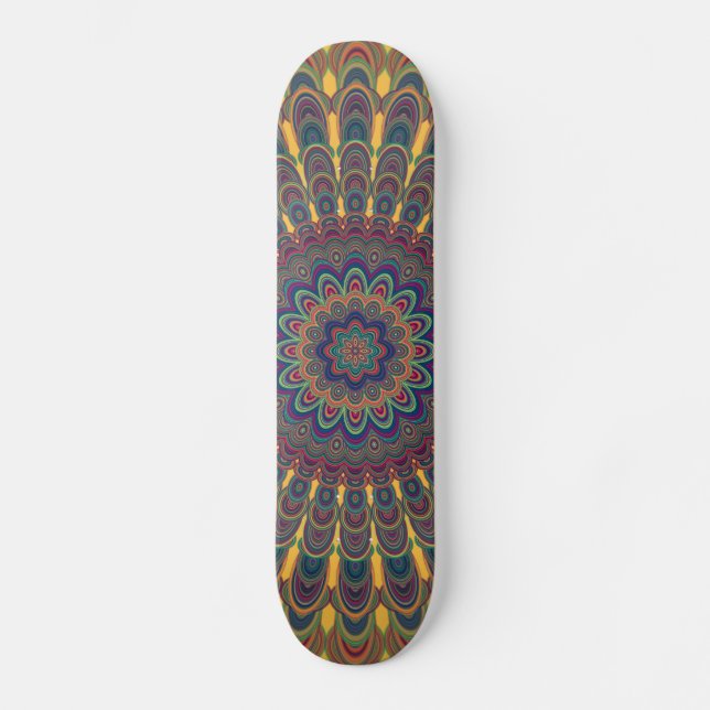 Bohemian oval mandala skateboard (Front)