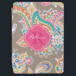 Bohemian Paisley Custom Monogram iPad Air Cover<br><div class="desc">Custom design features an elegant ornate hand-drawn bohemian mehndi henna tattoo illustration with botanical floral and paisley swirls. Click the Customize It button to add your name and monogram to create your own unique one of a kind design.</div>