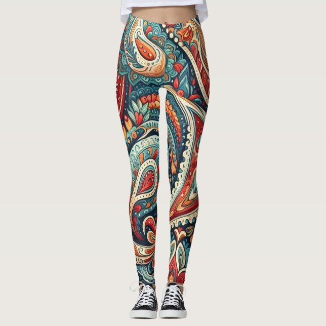 Bohemian Paisley no 8 Leggings (Devant)