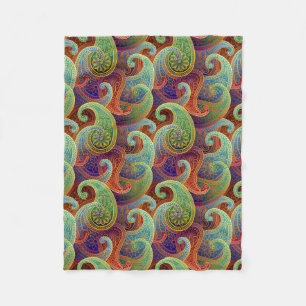 Bohemian Paisley Timeless Pattern Fleece Blanket
