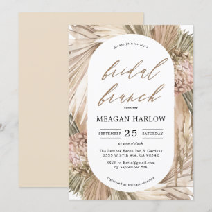 Bohemian Pampas Grass Bridal Brunch Invitation