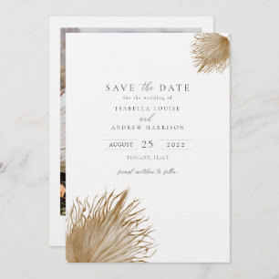 Bohemian Pampas Grass  Photo Save The Date  Invitation