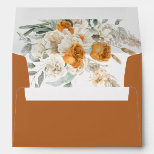 Bohemian Pampas Grass Terracotta Wedding Envelope